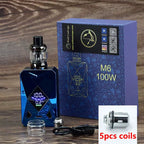 100W Box Mod Vape Kit M6 Mod Kit 4Ml Vaper Atomizer 2600Mah Battery Electronic Cigarette Vape Vaporizer MOD Kit