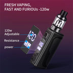 Vape Box Mod Kit Electronic Cigarette 120W Vaper 1800Mah Build-In Battery 2.0Ml Tank OLED Screen Vaporizer E5 120W Vape Box Mod