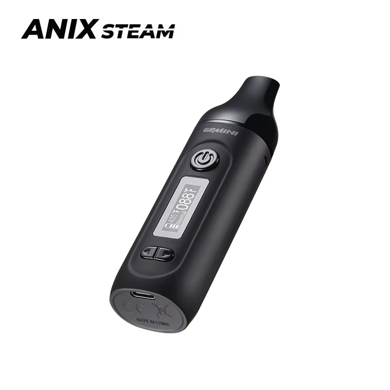 Original Anix Gemini Dry Herb Vaporizer Kit 2200Mah Battery Stainless Steel Heating Chamber with OLED Screen Vape Pen Herbal Kit