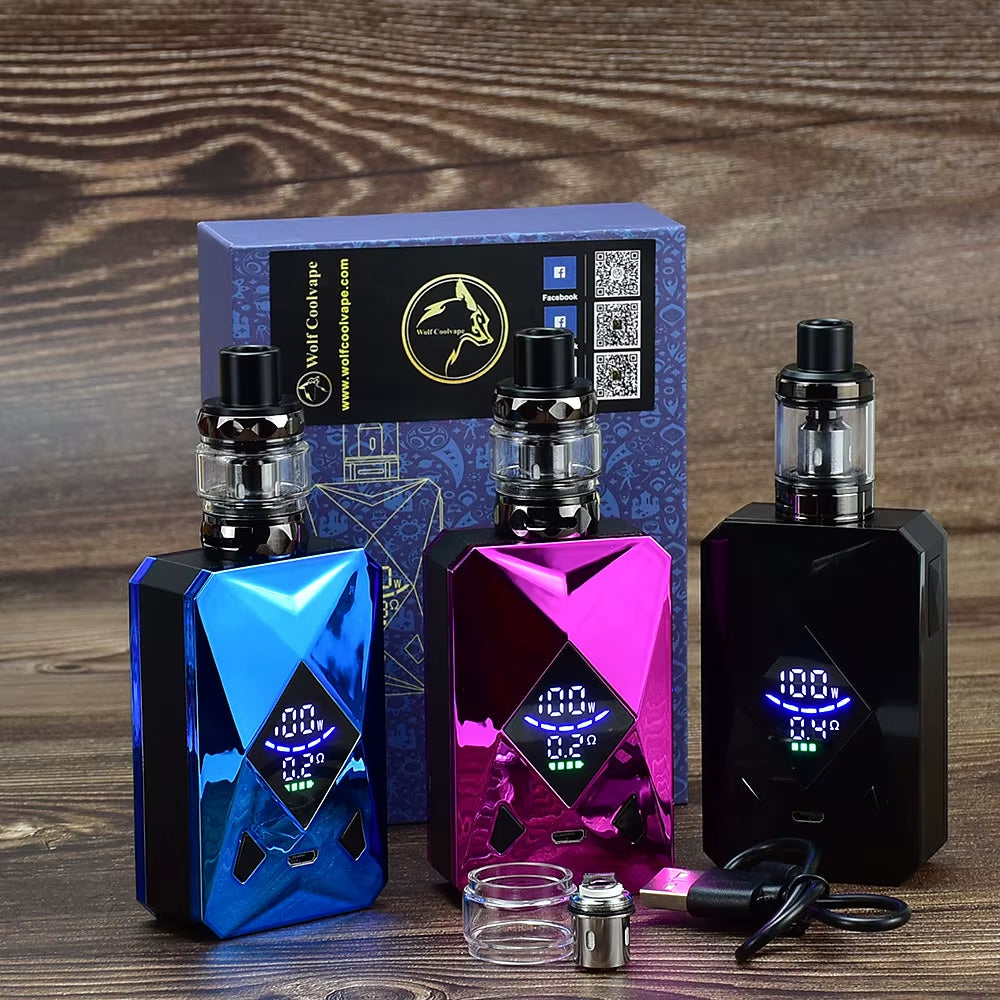 100W Box Mod Vape Kit M6 Mod Kit 4Ml Vaper Atomizer 2600Mah Battery Electronic Cigarette Vape Vaporizer MOD Kit