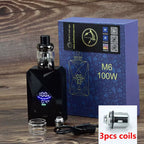100W Box Mod Vape Kit M6 Mod Kit 4Ml Vaper Atomizer 2600Mah Battery Electronic Cigarette Vape Vaporizer MOD Kit