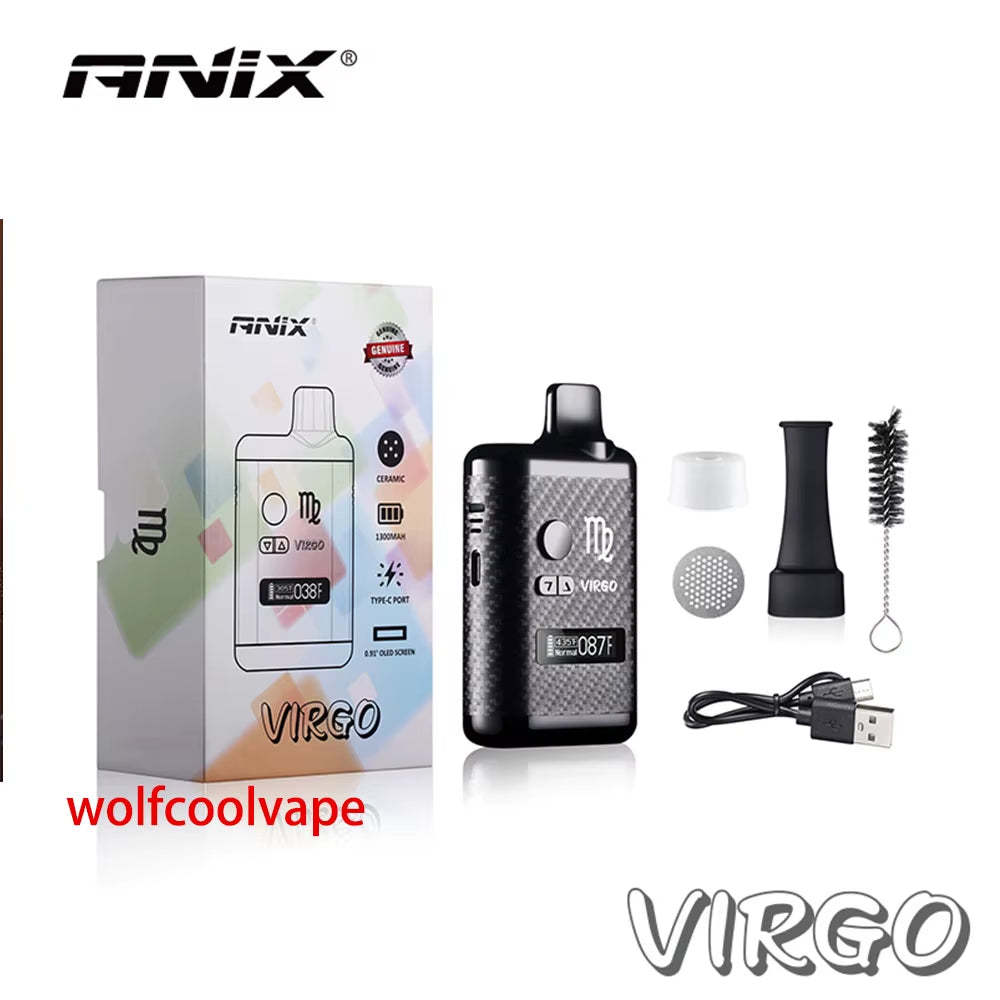 Wolfcoolvape Vape Herbal Dry Herb Vaporizer TC Box Mod Vape 1300Mah Element Screen E Cigarettes 0.5Ohm Ceramic Heating