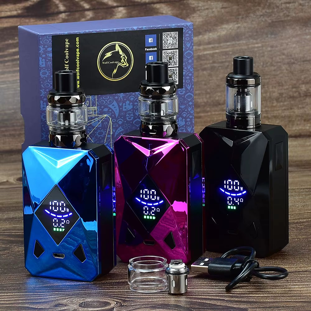 100W Box Mod Vape Kit M6 Mod Kit 4Ml Vaper Atomizer 2600Mah Battery Electronic Cigarette Vape Vaporizer MOD Kit