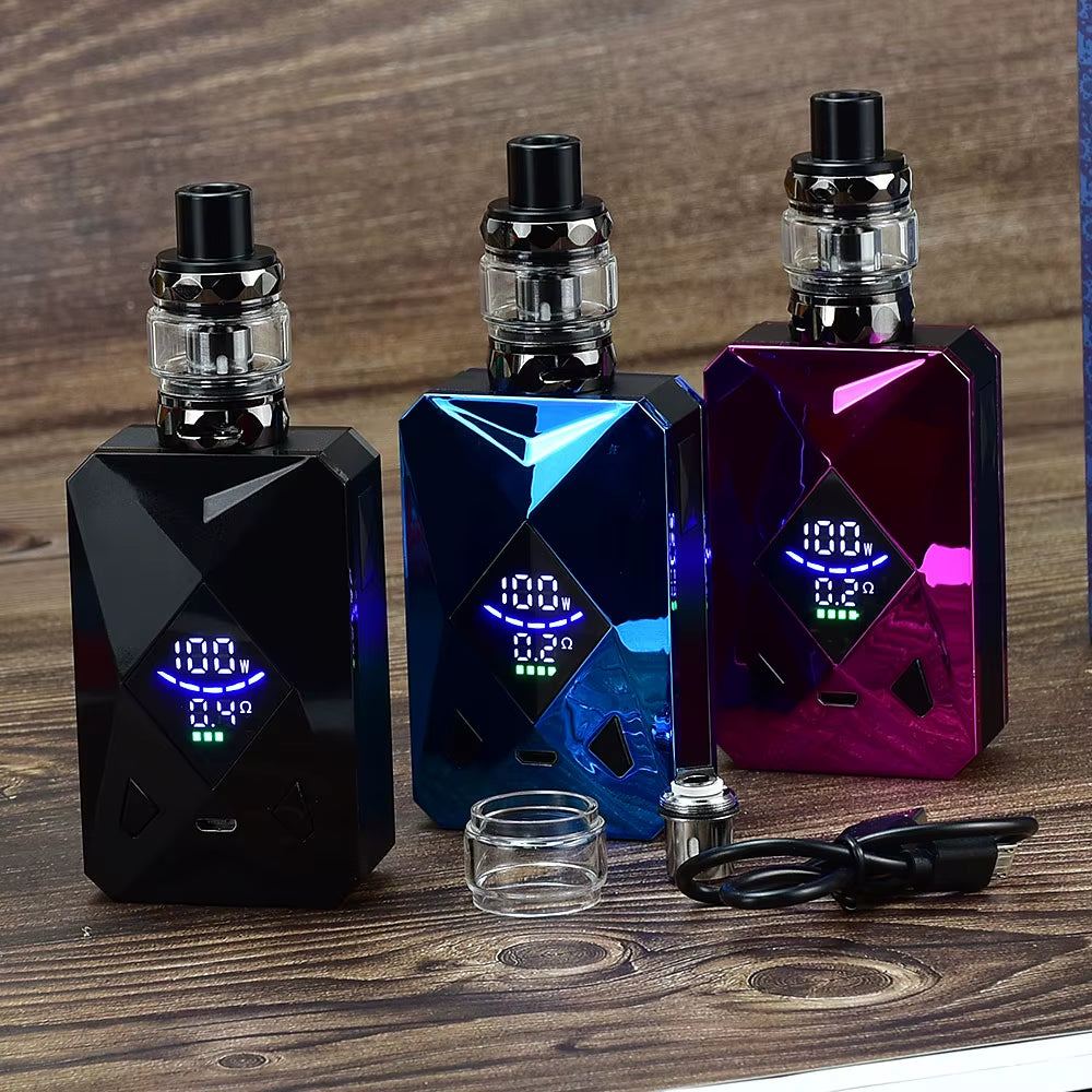 100W Box Mod Vape Kit M6 Mod Kit 4Ml Vaper Atomizer 2600Mah Battery Electronic Cigarette Vape Vaporizer MOD Kit