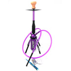 New 68.2CM Hookah Rocket Shisha with LED Light Metal Diffuser Smoking Water Pipe Stable Glass Vase Nargile Sheesha Hookahs Set