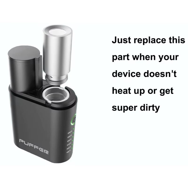 Puffer Dry Herb Vaporizer Kit Temperature Adjustable Herbal Vape with Changeable Heating Chamber / 18650 Battery Ceramic