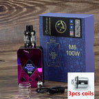 100W Box Mod Vape Kit M6 Mod Kit 4Ml Vaper Atomizer 2600Mah Battery Electronic Cigarette Vape Vaporizer MOD Kit