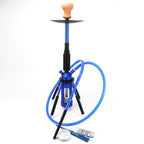 New 68.2CM Hookah Rocket Shisha with LED Light Metal Diffuser Smoking Water Pipe Stable Glass Vase Nargile Sheesha Hookahs Set