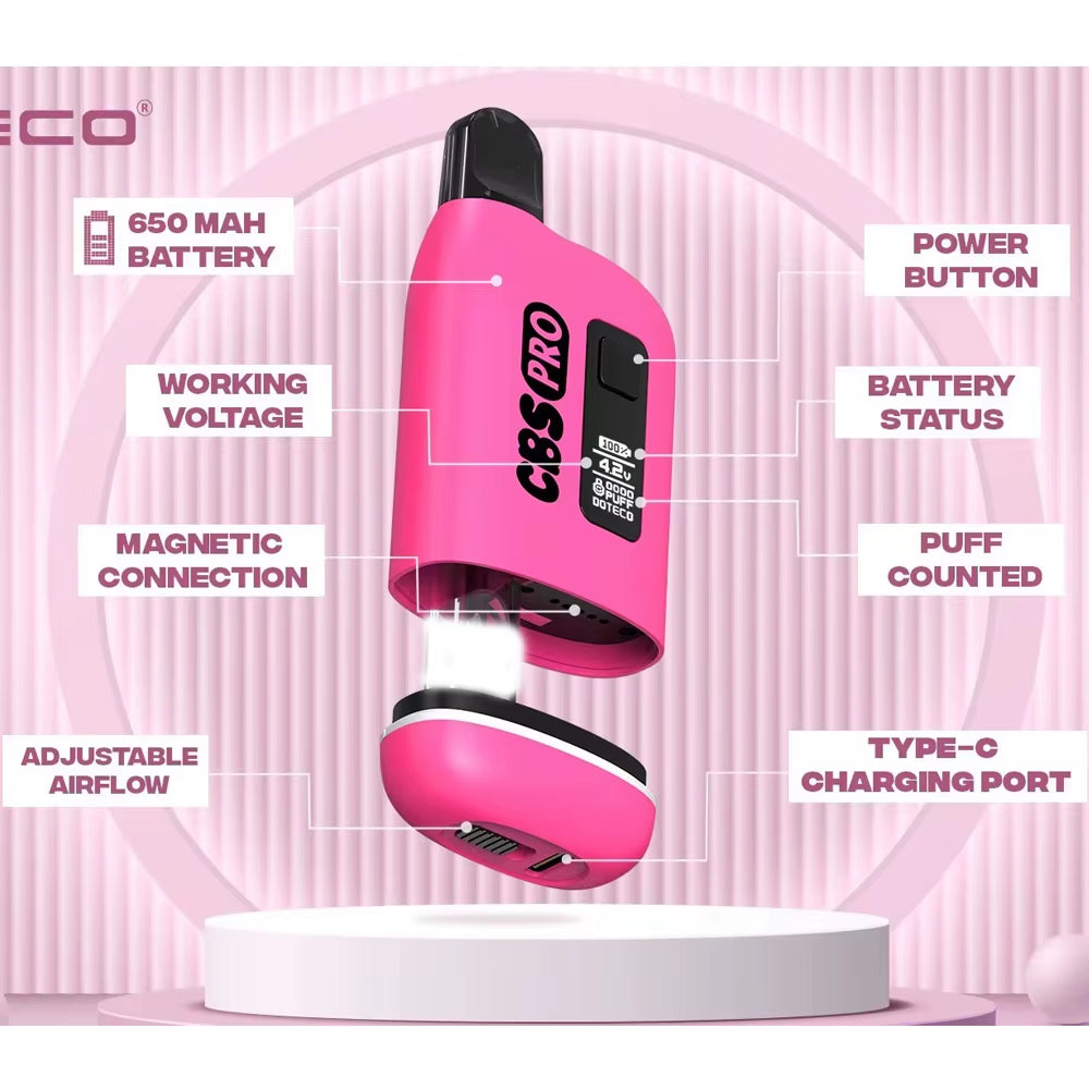 Original Doteco CBS Pro 650Mah Battery 15S Preheating 510 Thread with OLED Screen Vape Mod for 510 Oil Carts E Cigarette