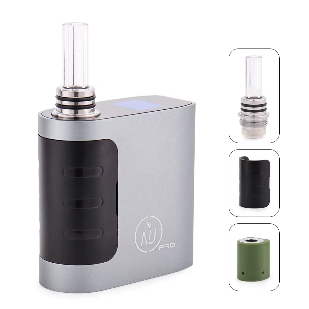 NIU PRO Temperature Control Dry Herb Vaporizer Kit, 1400Mah Battery Tobacco Herbal Smoking Device OLED Screen Vape Box Mod Vaper