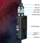 Vape Pen TC 120W Box Mod Kit 2200Mah Battery 2.5Ml Atomizer OLED Screen Electronic Cigarette Vaporizer Vapor Shisha Hookah Pen