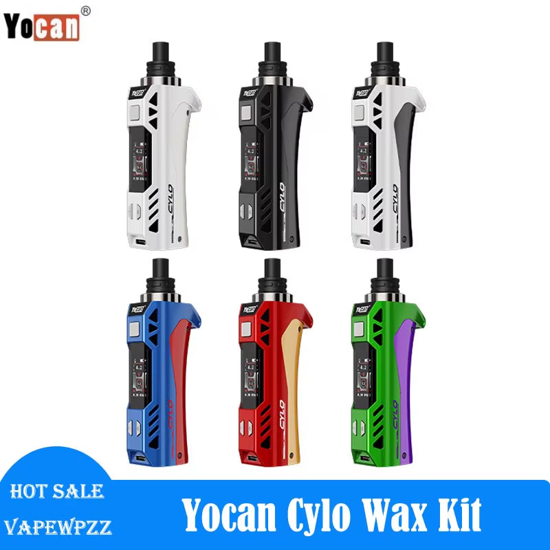 New Arrivla Portable  Cylo Wax Vaporizer Kit 1300Mah Battery TFT Screen C4-DE plus Ceramic Heating Coil E-Cigarettes Vape