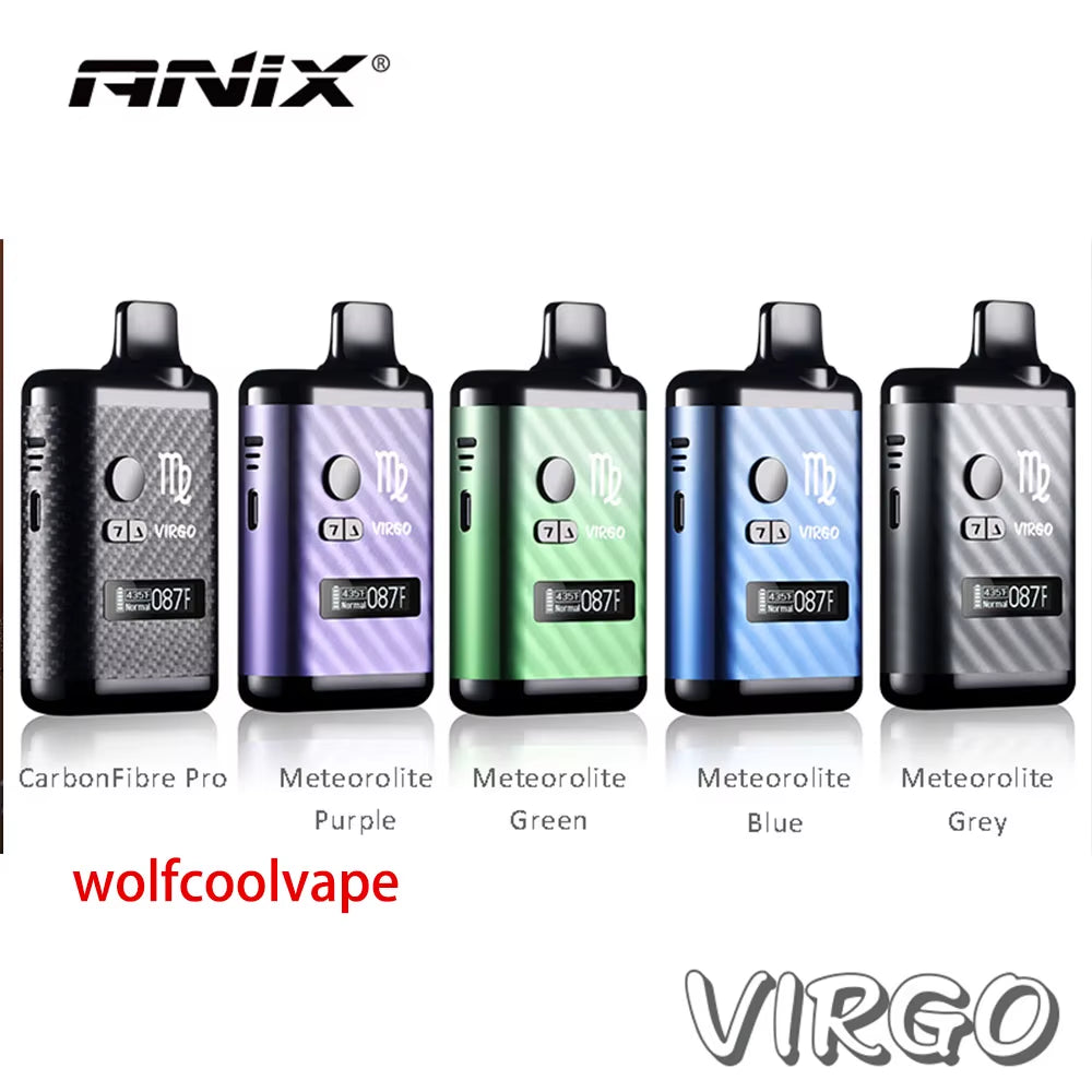 Wolfcoolvape Vape Herbal Dry Herb Vaporizer TC Box Mod Vape 1300Mah Element Screen E Cigarettes 0.5Ohm Ceramic Heating