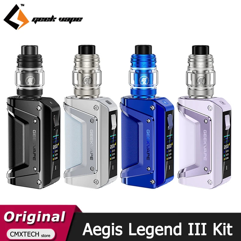 Original  Aegis Legend 3 Kit 200W Legend III Box MOD Vape 5.5Ml Z Fli Tank Fit Z Coil Electronic Cigarette Vaporizer